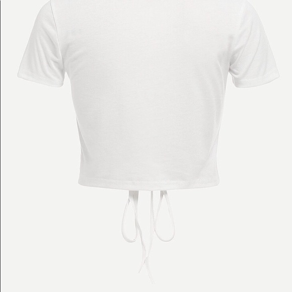 White Crop Top Tie - Picture 2 of 2